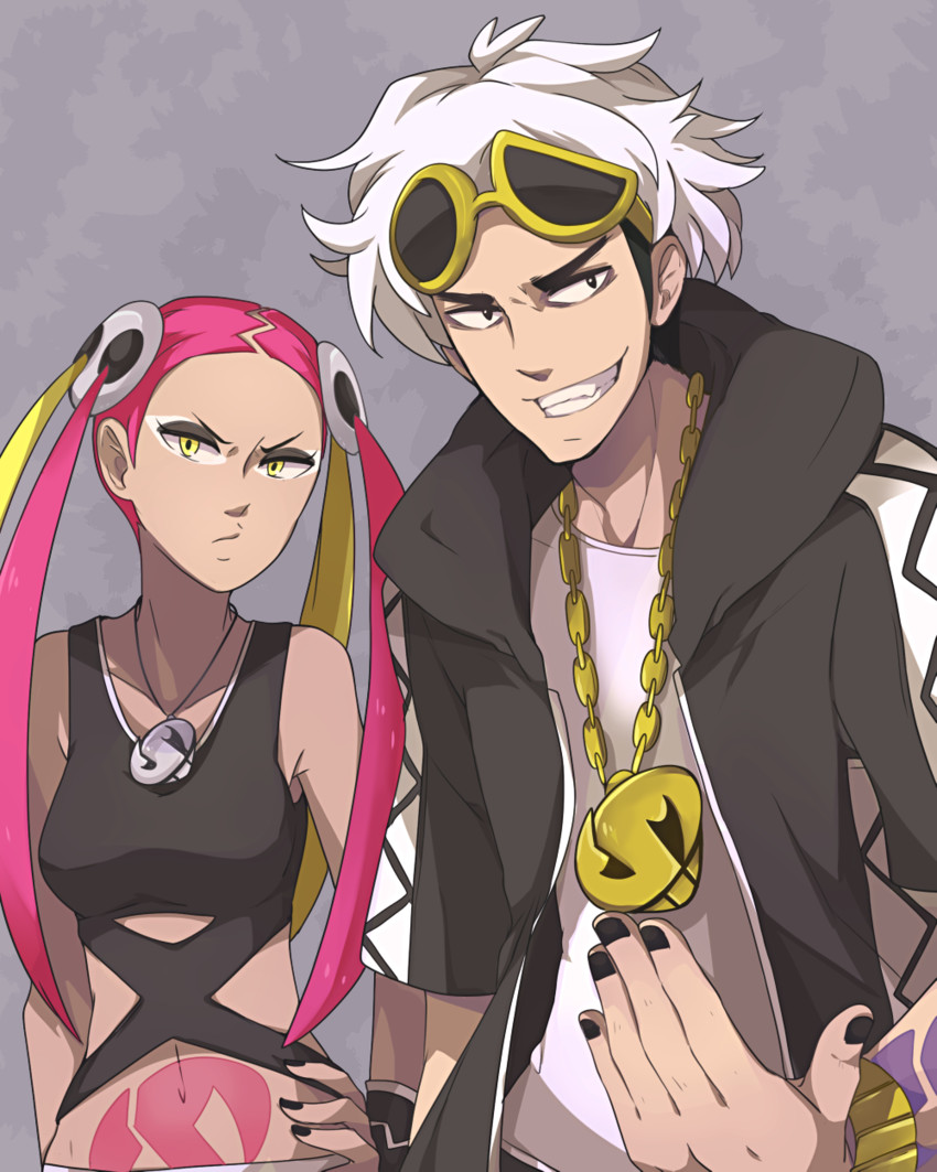 guzma and plumeria (pokemon and 1 more) drawn by plumsmoke