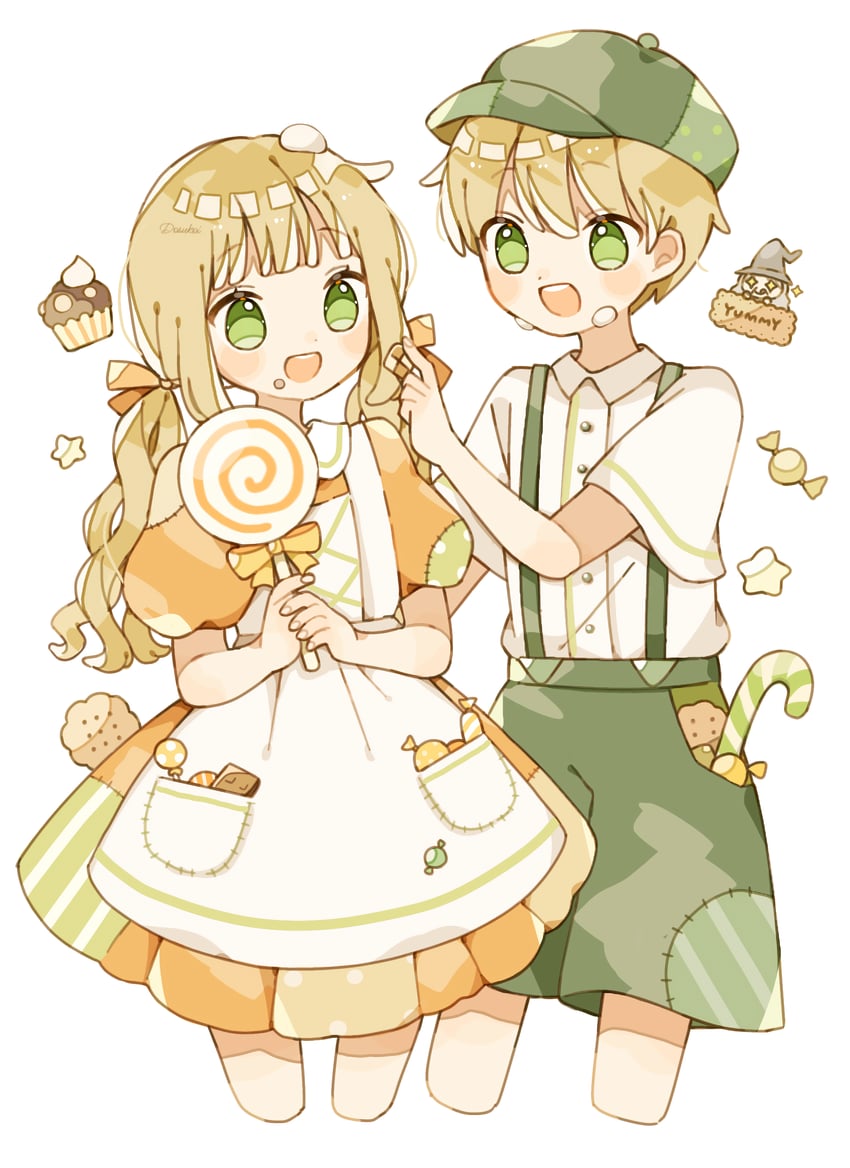 gretel, hansel, and witch (original and 1 more) drawn by nagihoko