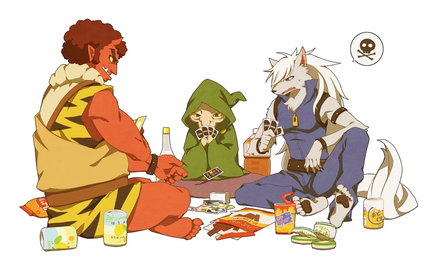 wolfrun, majorina, and akaooni (precure and 1 more) drawn by yow