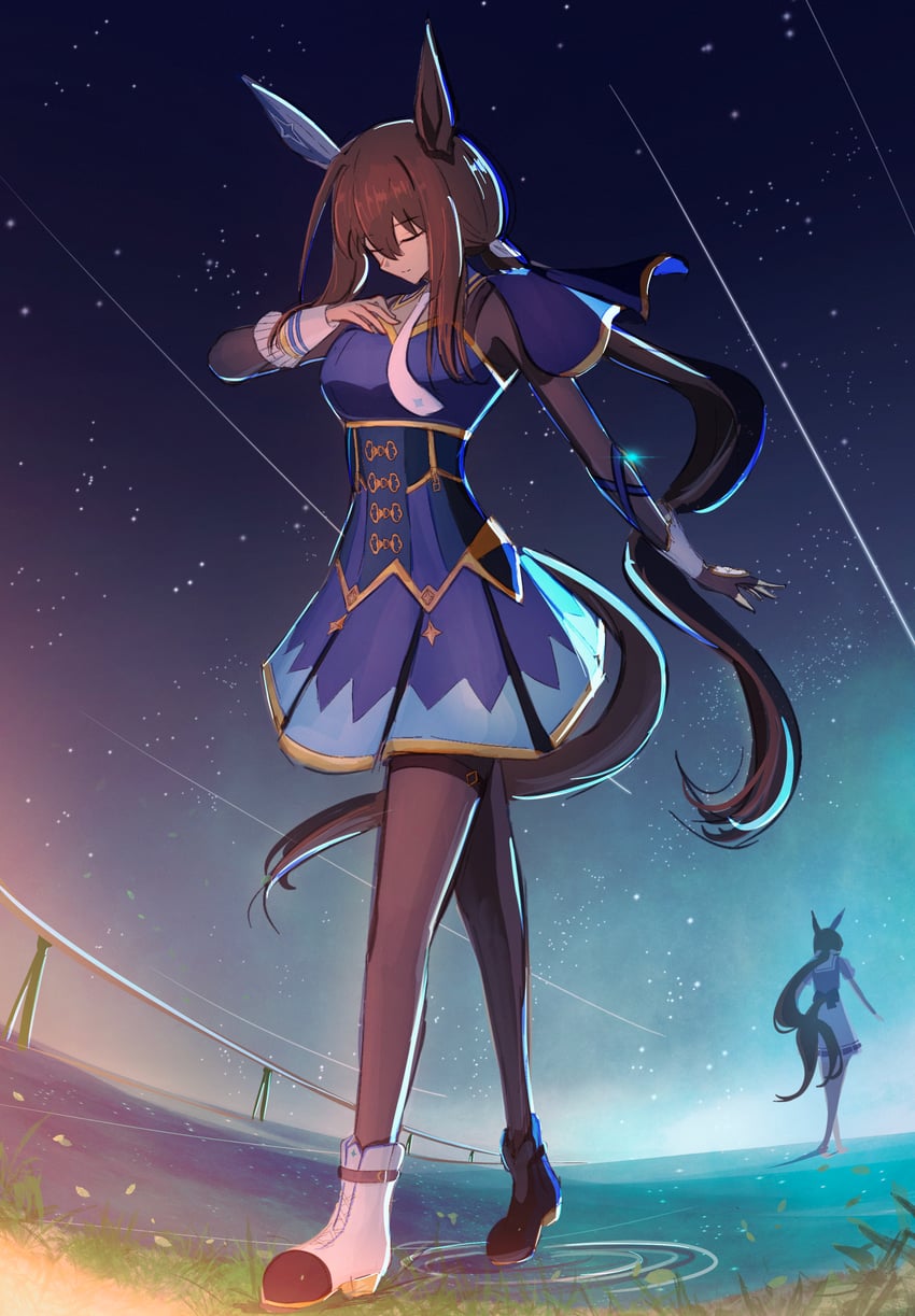 admire vega and admire vega's twin sister (umamusume and 1 more) drawn by disfiro03