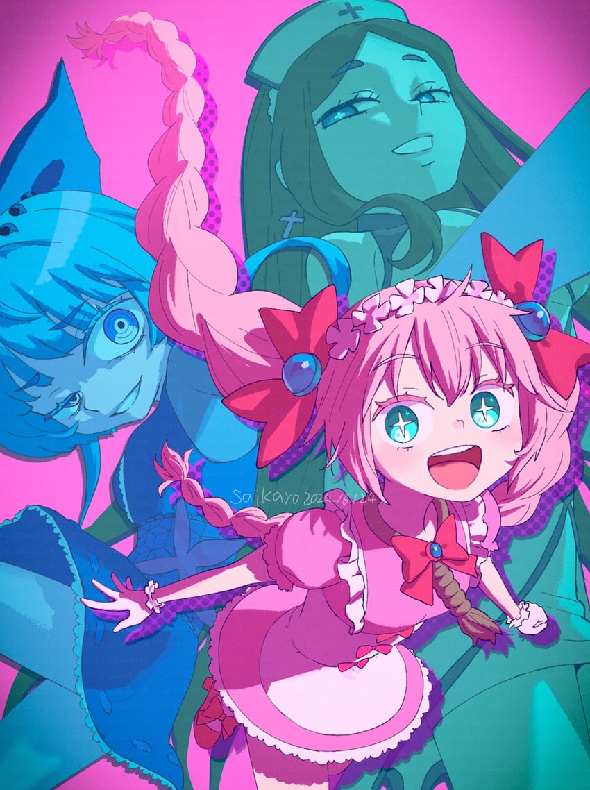 kinmonbashi manten, niyagara akane, and aokigahara kirari (suicide girl) drawn by saikayo_(uyfs3782)