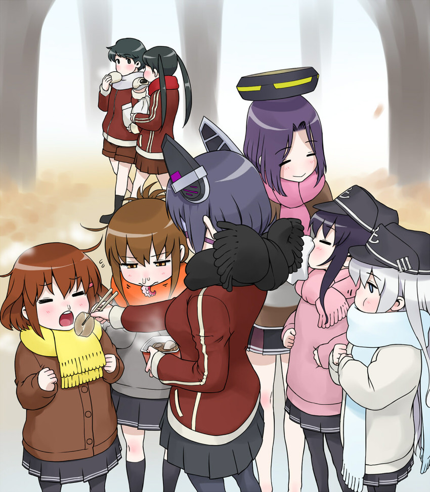 hibiki, inazuma, tenryuu, ikazuchi, akatsuki, and 3 more (kantai collection) drawn by wata_do_chinkuru