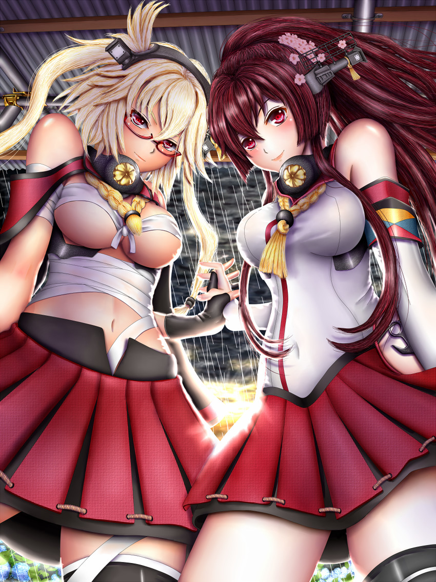 yamato and musashi (kantai collection) drawn by redoredo_(godprogress)