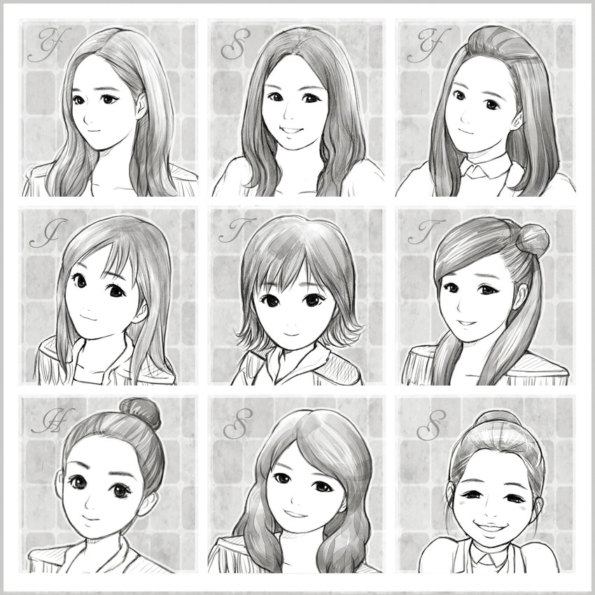 taeyeon, tiffany, yoona, seohyun, sunny, and 4 more (real life and 2 more) drawn by mougira