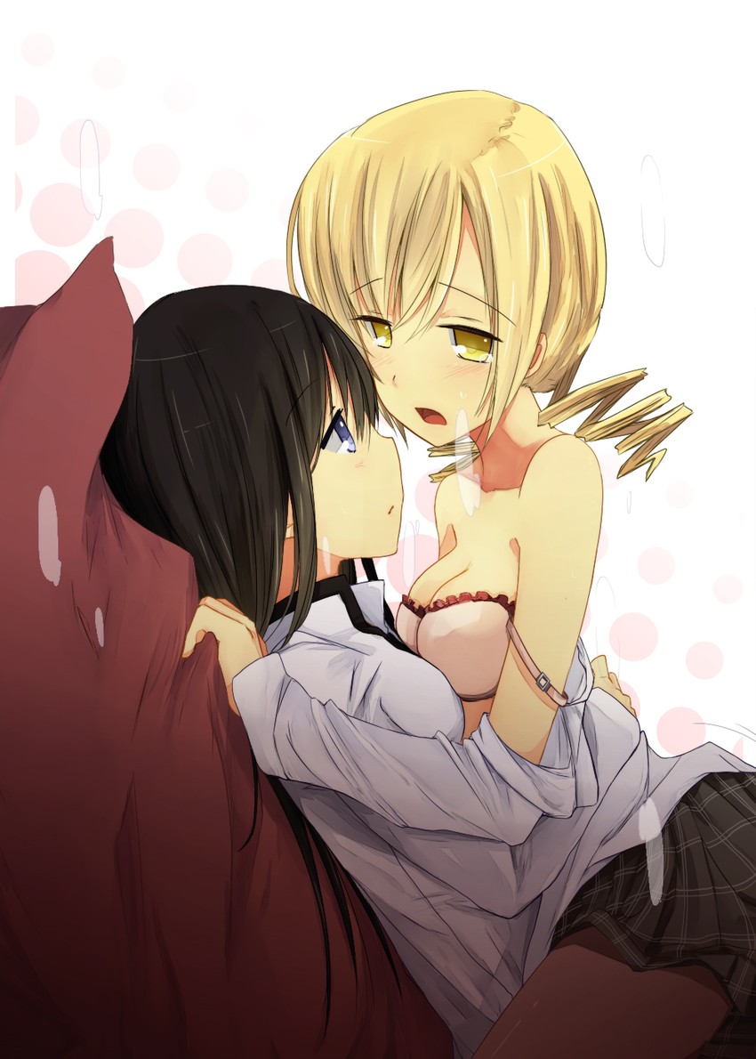 akemi homura and tomoe mami (mahou shoujo madoka magica) drawn by hinagi_(fox_priest)