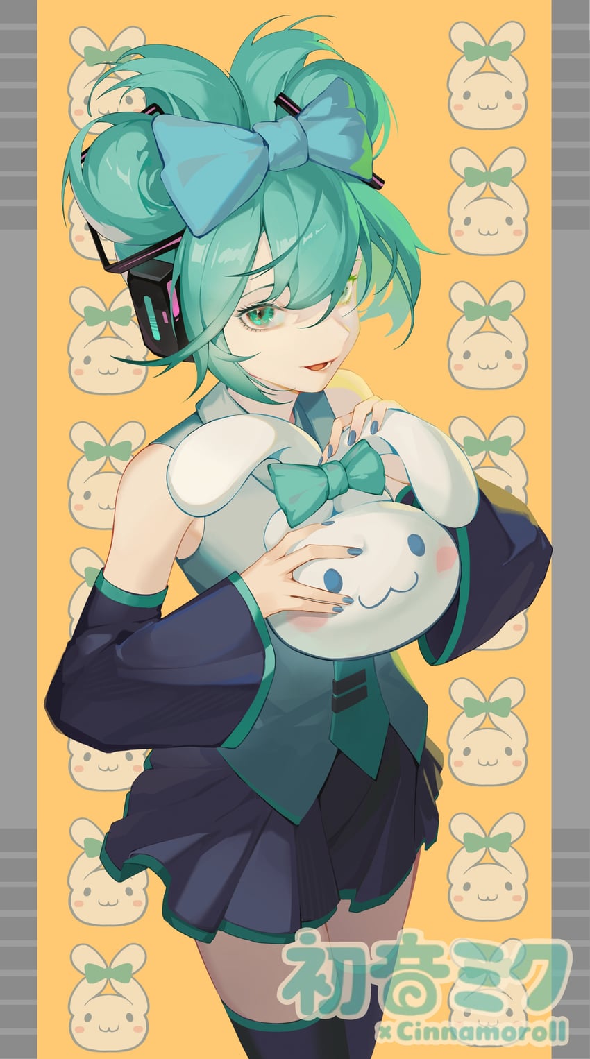 hatsune miku, cinnamoroll, and cinnamiku (vocaloid and 2 more) drawn by iamc95
