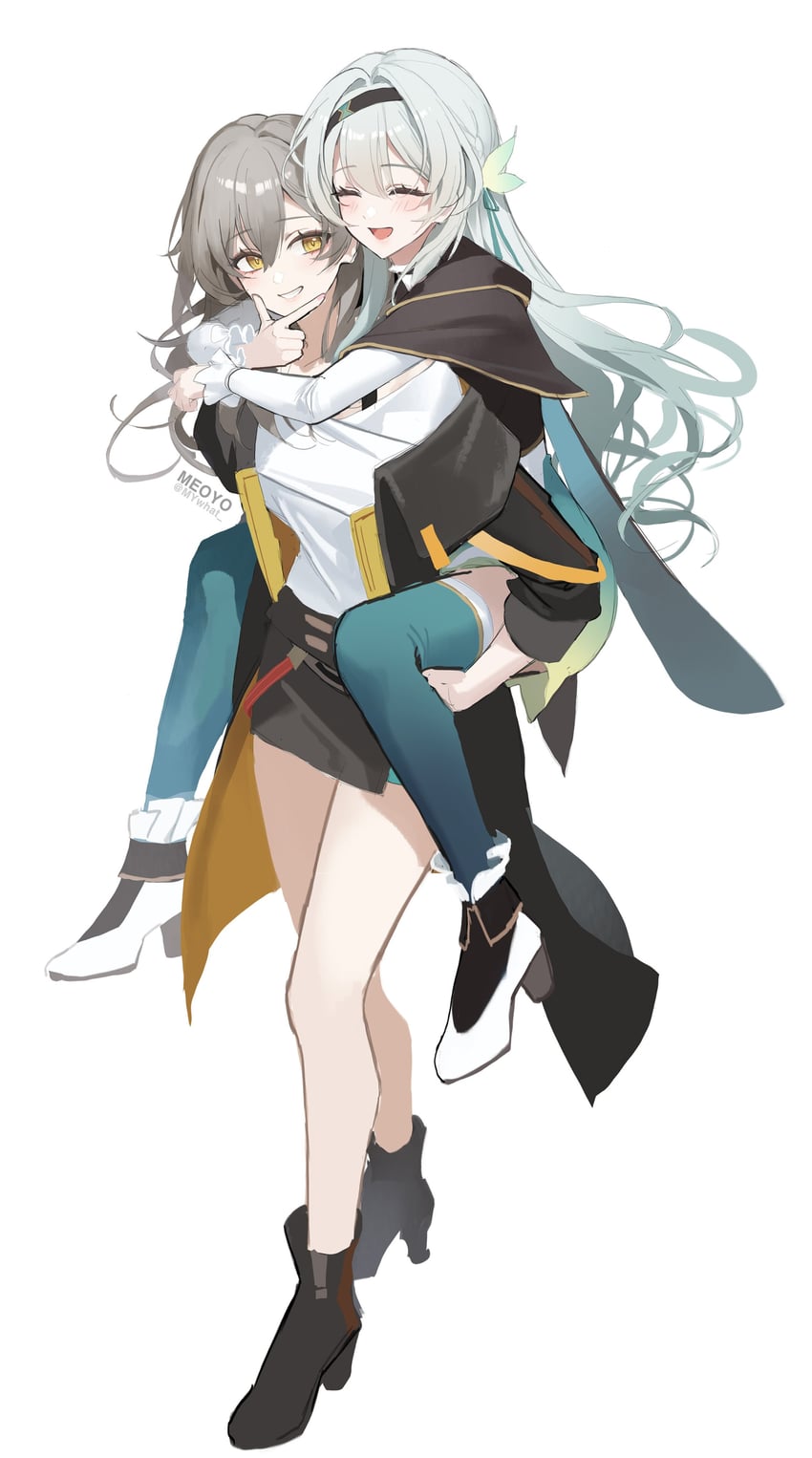 trailblazer, firefly, and stelle (honkai and 1 more) drawn by meoyo