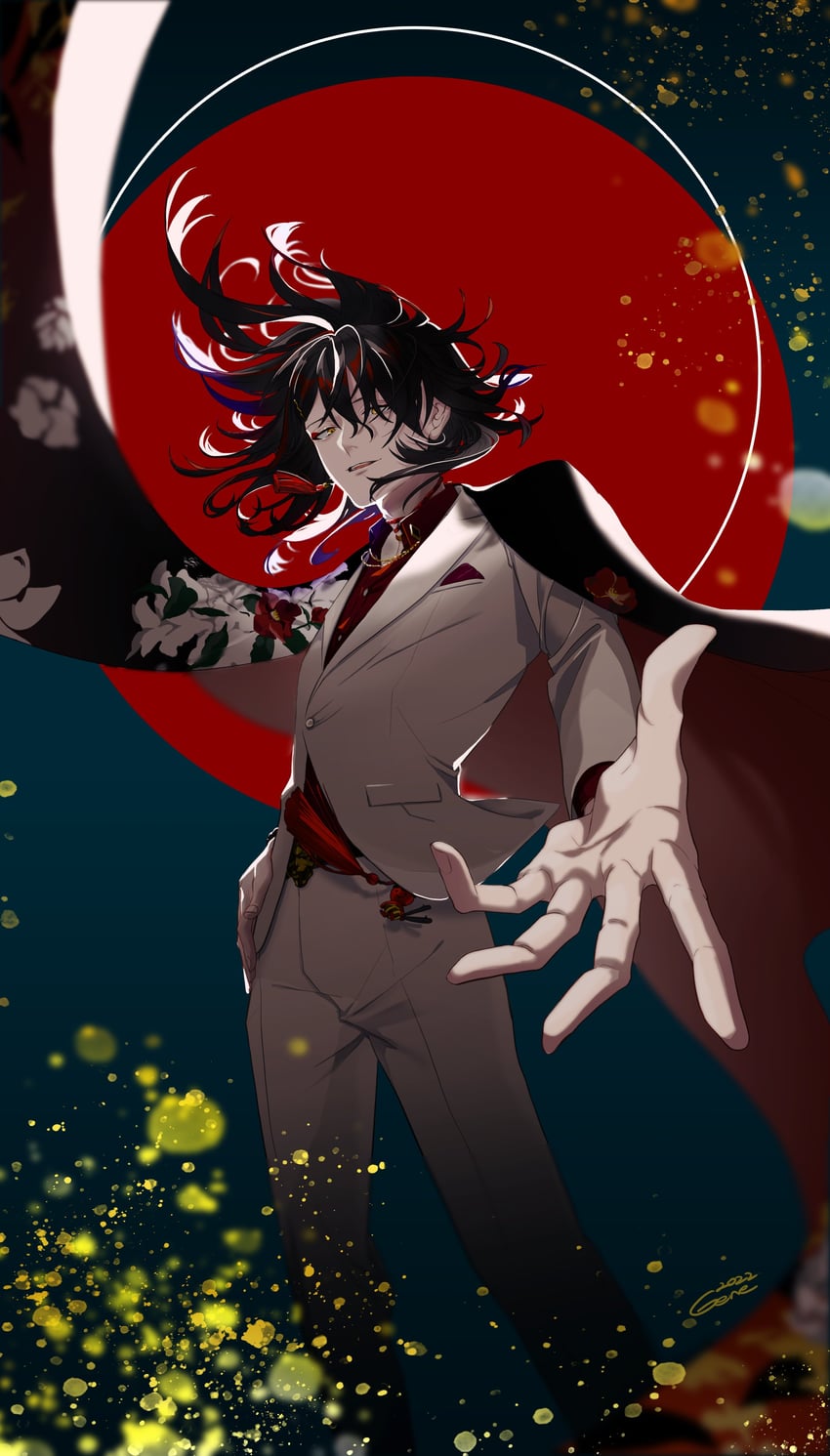 vox akuma (nijisanji and 1 more) drawn by v_gene