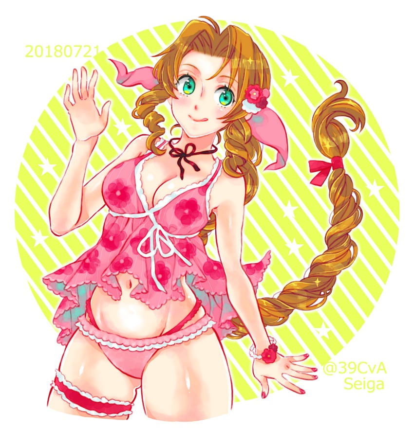 aerith gainsborough (final fantasy and 1 more) drawn by 39cva