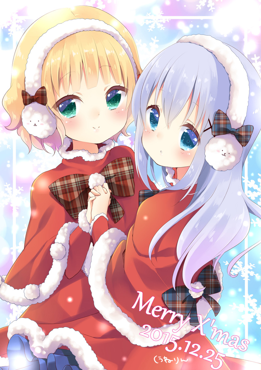 kafuu chino and kirima syaro (gochuumon wa usagi desu ka?) drawn by kuune_rin