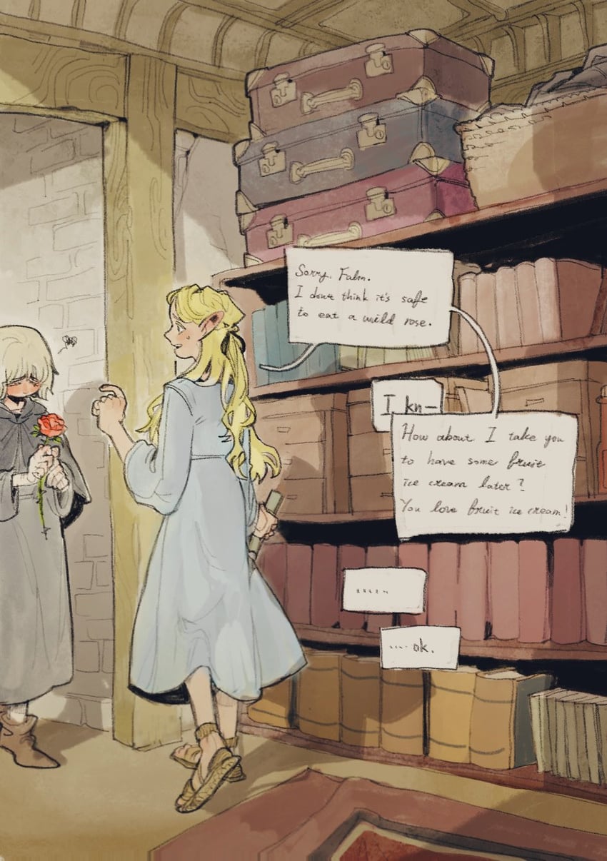 marcille donato and falin touden (dungeon meshi) drawn by squarecloud7310