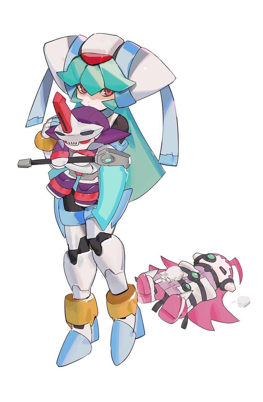 pandora, model w, prometheus, and master albert (mega man and 2 more) drawn by mayutsuba_mono
