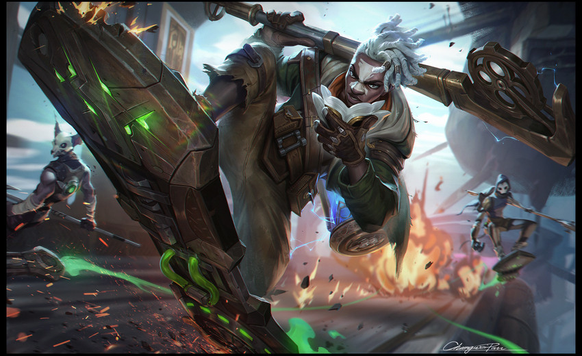 ekko and firelight ekko (league of legends and 1 more) drawn by chengwei_pan
