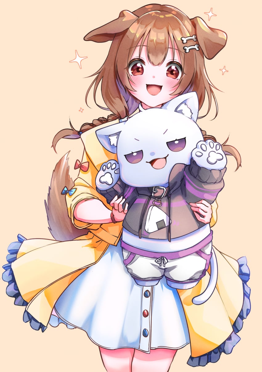 nekomata okayu and inugami korone (hololive) drawn by mameiriko
