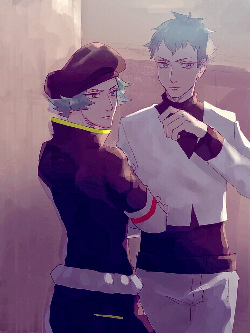 archer and proton (pokemon and 1 more) drawn by hanenbo