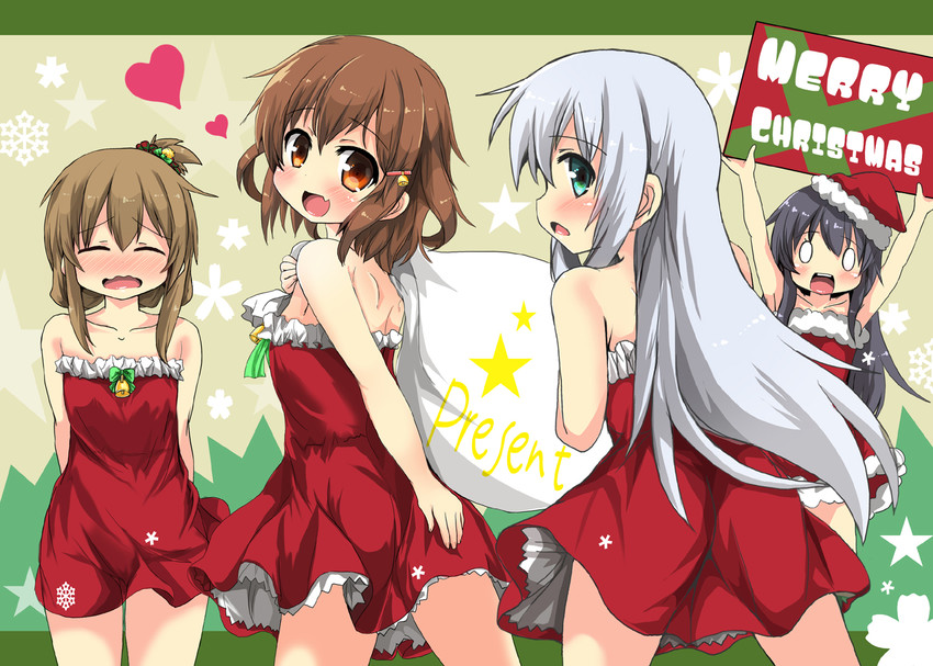 hibiki, inazuma, ikazuchi, and akatsuki (kantai collection) drawn by oshiruko_(uminekotei)