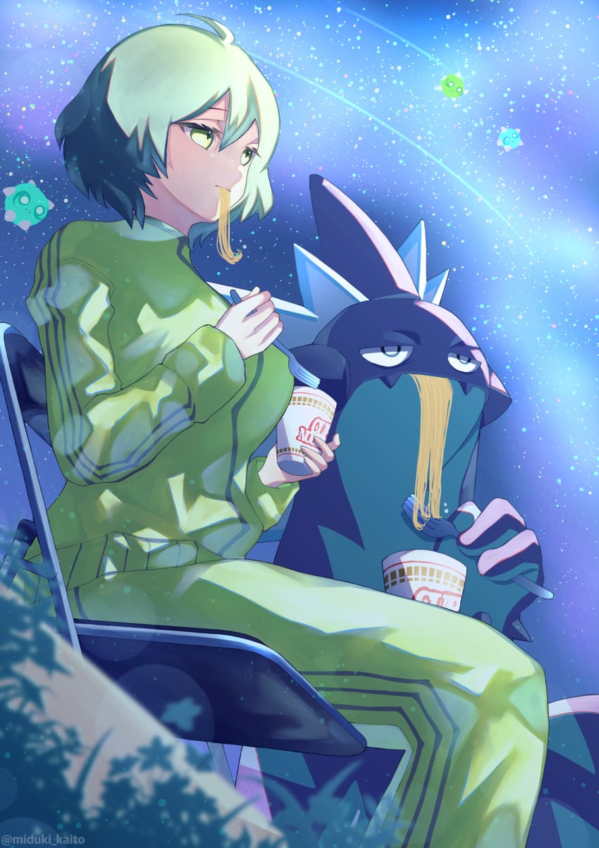 hikage, toxtricity, and minior (pokemon and 2 more) drawn by gogat8