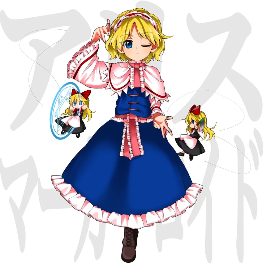 alice margatroid, shanghai doll, and hourai doll (touhou) drawn by keiki8296