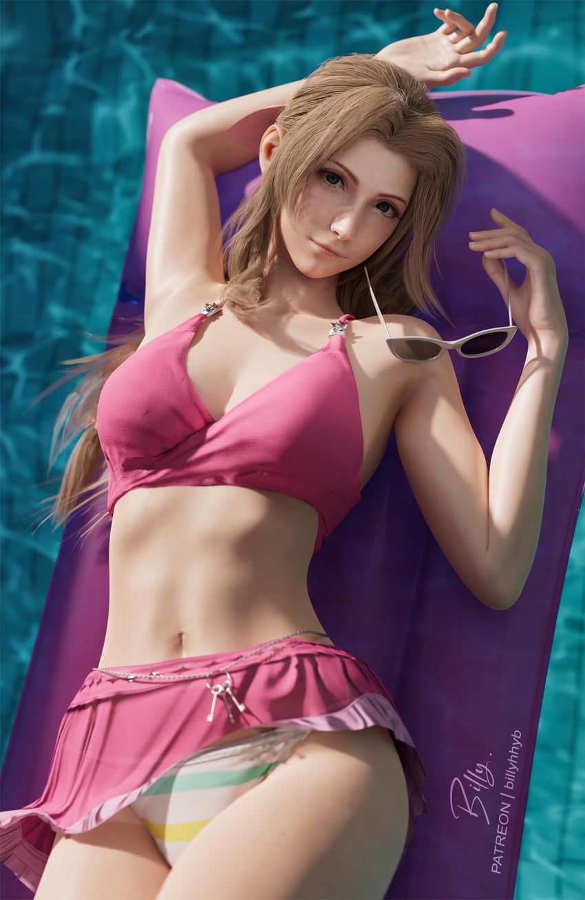 aerith gainsborough (final fantasy and 3 more) drawn by billyhhyb