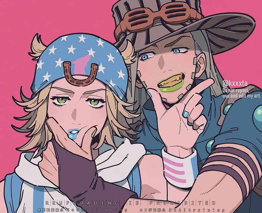 johnny joestar and gyro zeppeli (jojo no kimyou na bouken and 1 more) drawn by kiri_futoshi