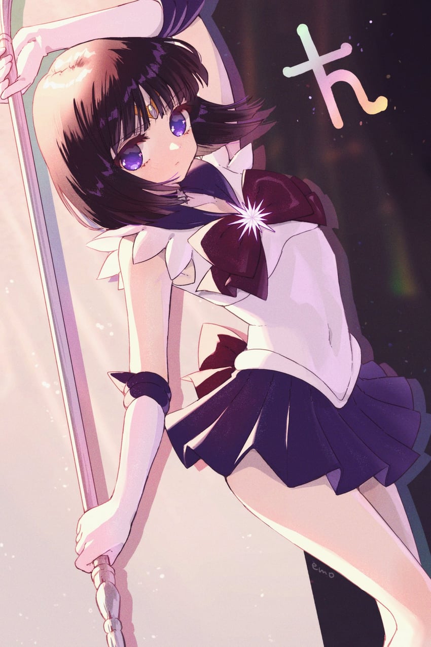 tomoe hotaru and sailor saturn (bishoujo senshi sailor moon) drawn by yyemoyy