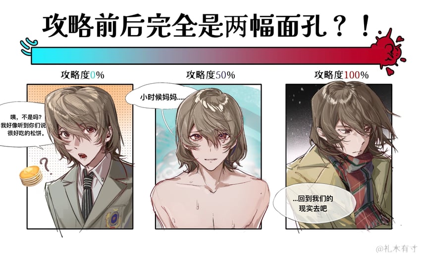 akechi gorou (persona and 2 more) drawn by baobing
