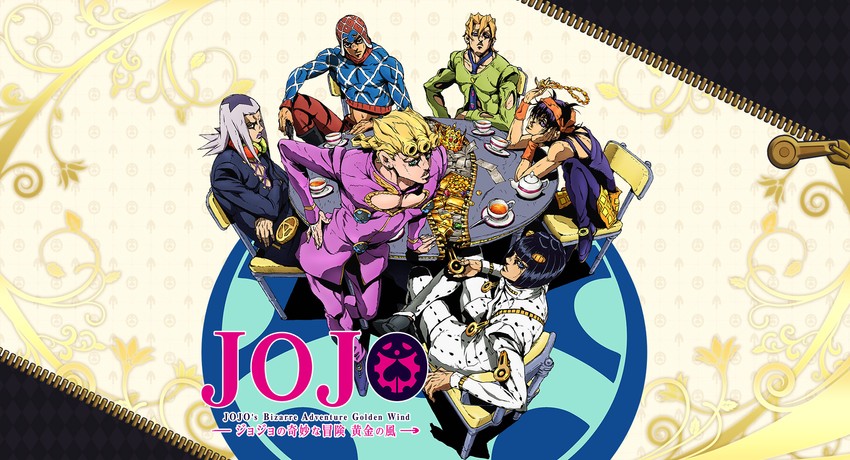 giorno giovanna, bruno bucciarati, guido mista, narancia ghirga, pannacotta fugo, and 1 more (jojo no kimyou na bouken and 1 more)