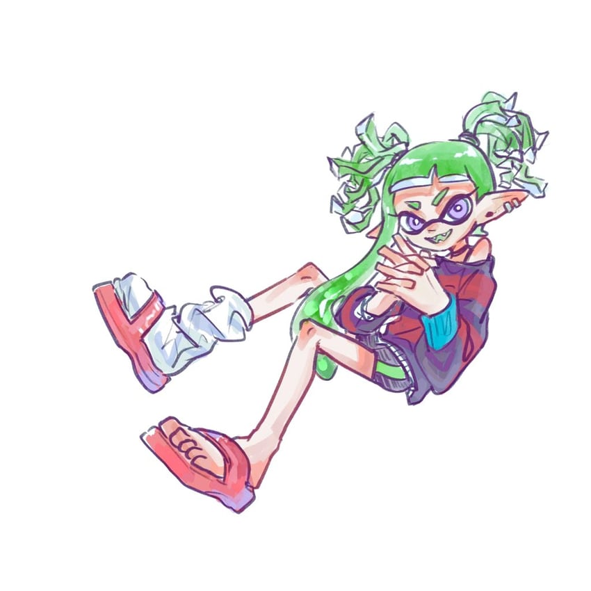 inkling player character, inkling girl, and red sole-chan (splatoon) drawn by gucandiyi52092