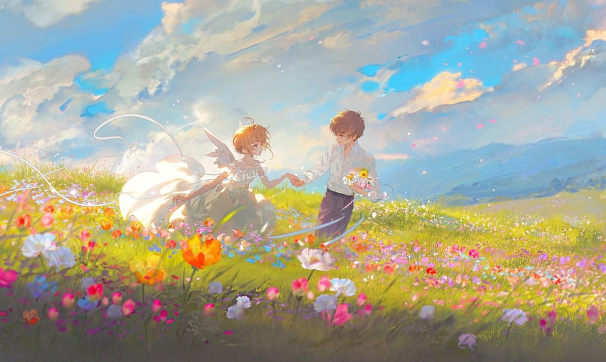 kinomoto sakura and li syaoran (cardcaptor sakura) drawn by mian_lang