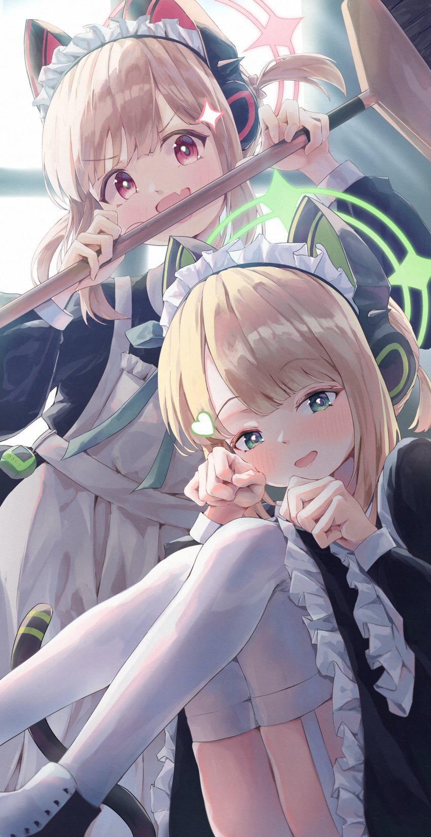 momoi and midori (blue archive) drawn by re_inverse