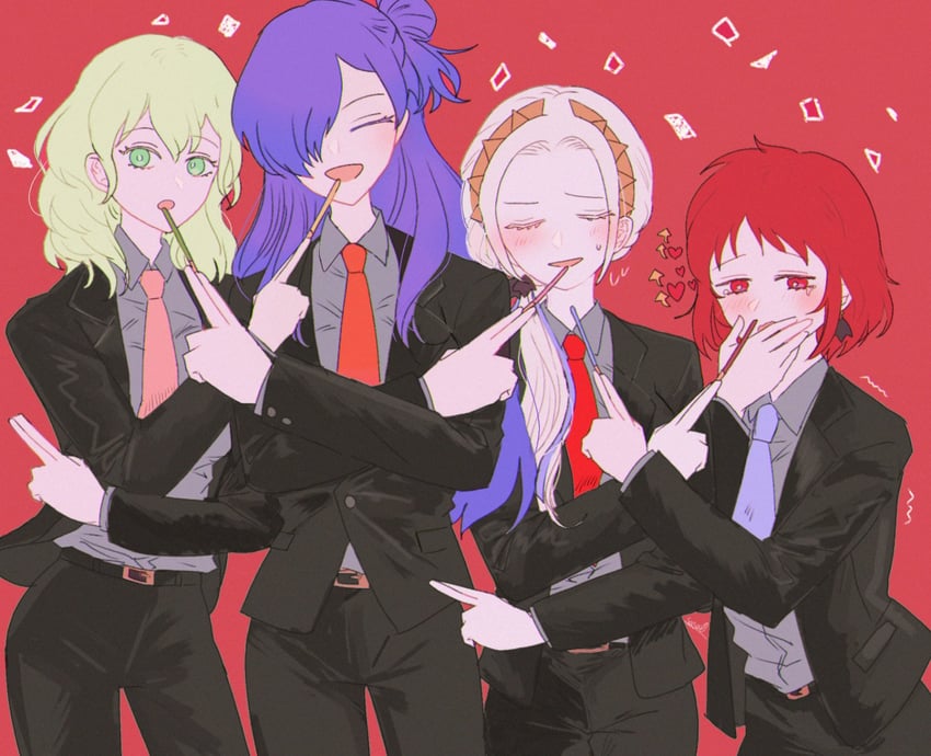 edelgard von hresvelg, female byleth, female shez, and monica von ochs (fire emblem and 2 more) drawn by sasaki_(dkenpisss)