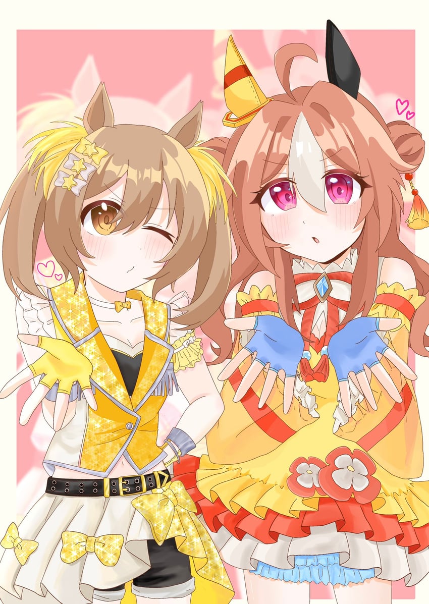 copano rickey and smart falcon (umamusume) drawn by harru_sproll