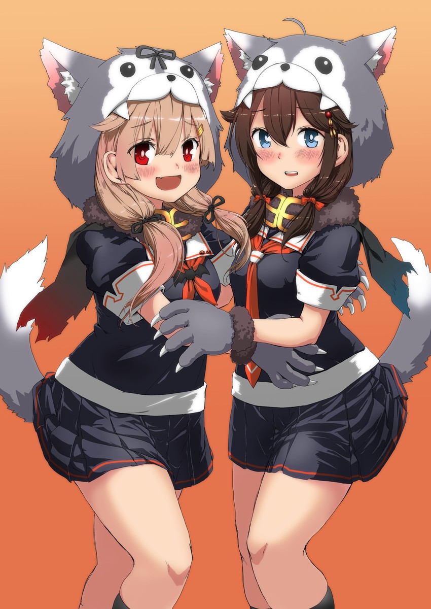 shigure, shigure kai ni, yuudachi kai ni, and yuudachi (kantai collection) drawn by gouta_(nagishiro6624)