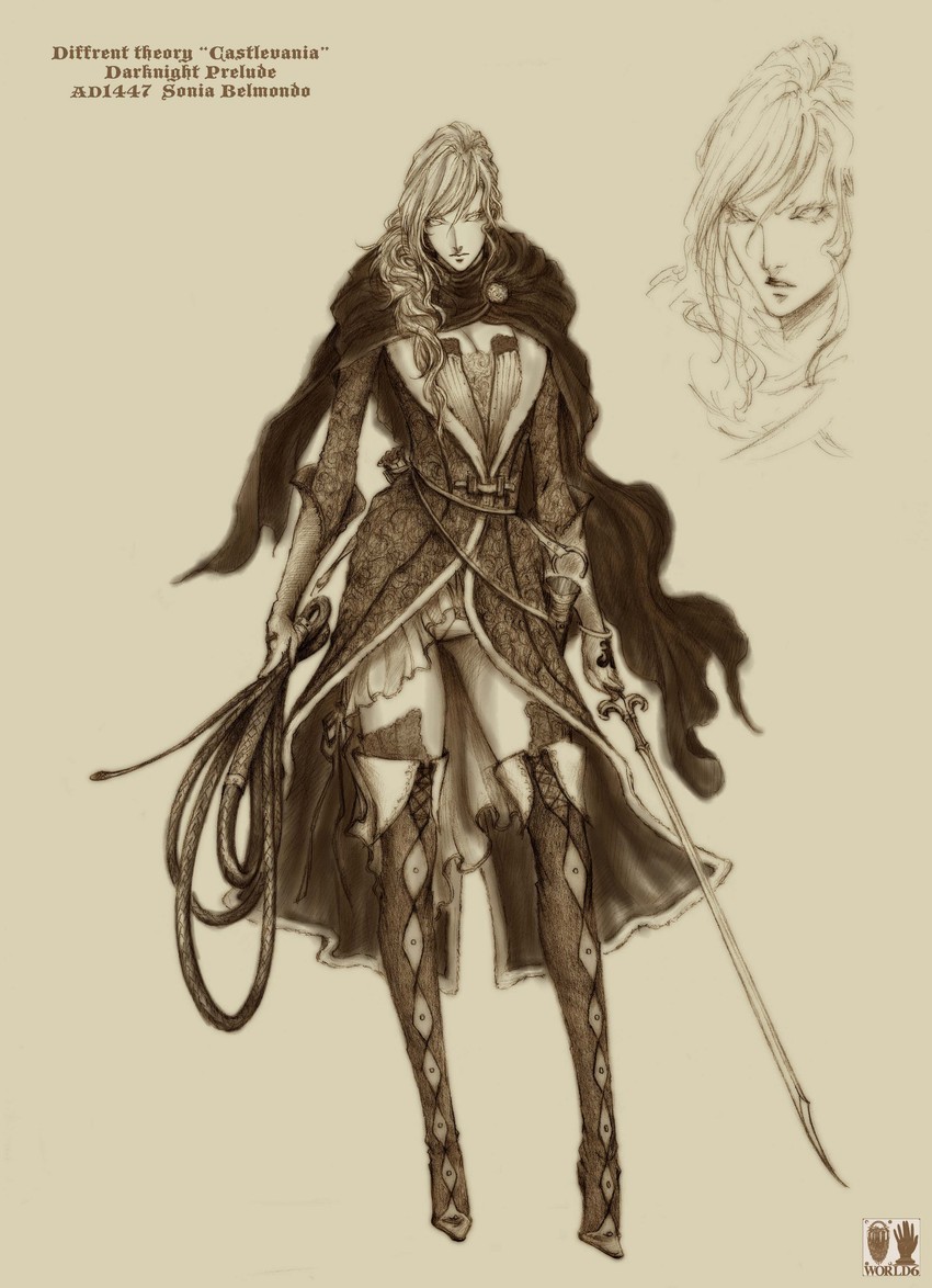 sonia belmont (castlevania and 1 more) drawn by daburoku