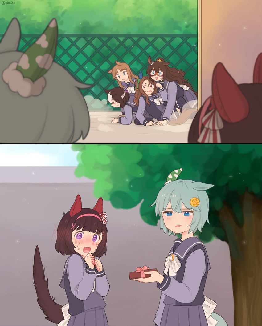 special week, king halo, seiun sky, grass wonder, el condor pasa, and 1 more (umamusume) drawn by rio_(rio_067)
