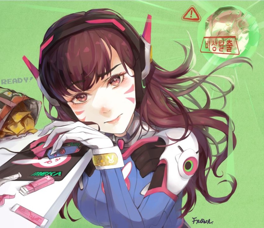 d.va (overwatch and 1 more) drawn by frown_(wonderland85711)