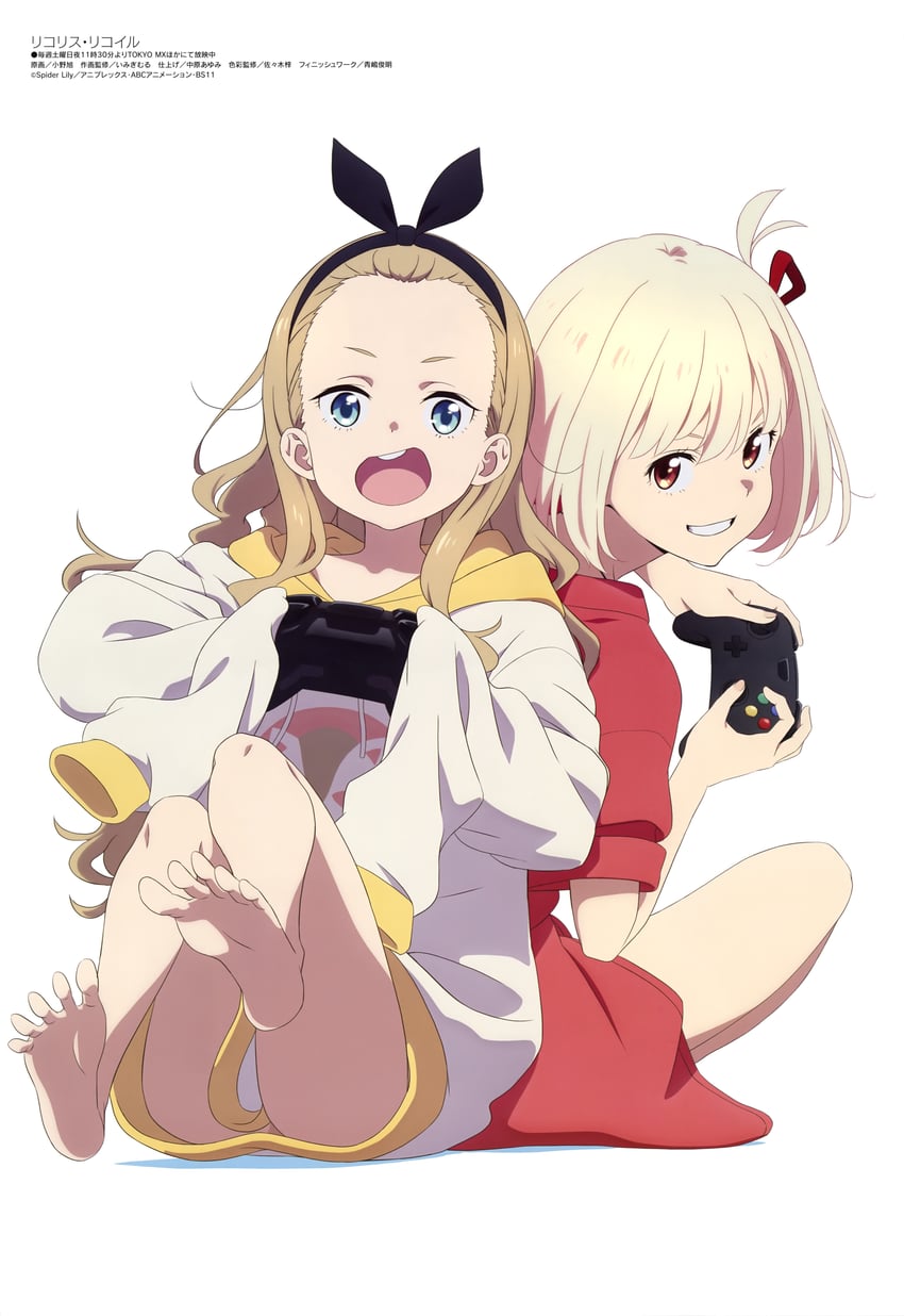 nishikigi chisato and kurumi (lycoris recoil and 1 more) drawn by ono_akira_(animator)