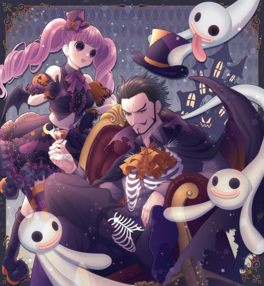 perona and dracule mihawk (one piece) drawn by kirio_mari