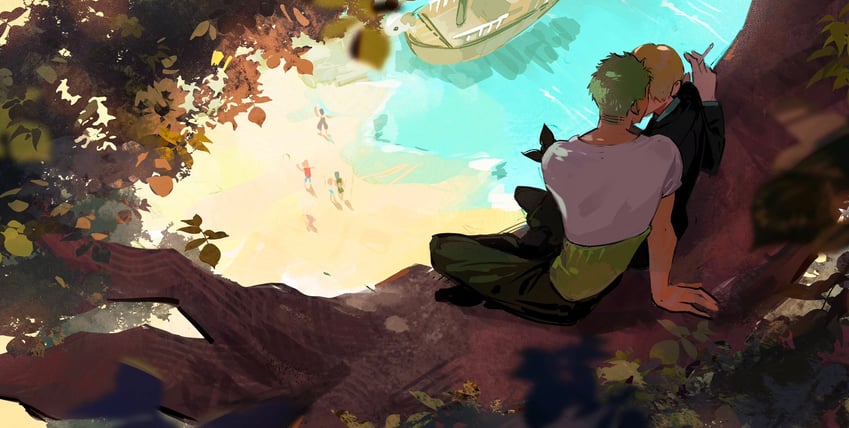 roronoa zoro and sanji (one piece) drawn by sanmuyun