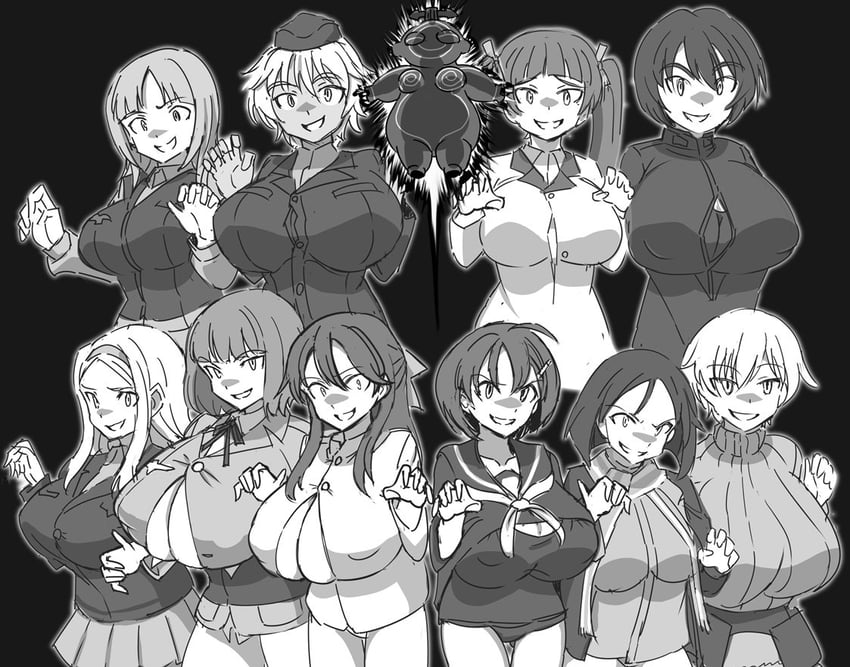 nikka edvardine katajainen, kanno naoe, waltrud krupinski, edytha rossmann, aleksandra i. pokryshkin, and 5 more (world witches series and 1 more) drawn by kin-san_(sasuraiga)