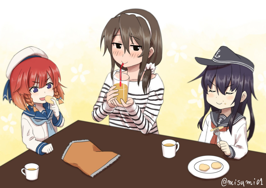 akatsuki, ashigara, and etorofu (kantai collection) drawn by misumi_(niku-kyu)