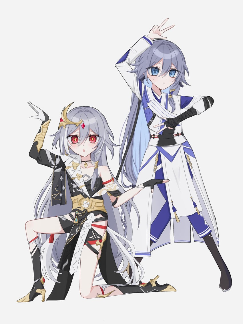 fu hua and herrscher of sentience (honkai and 1 more) drawn by xtx_mercury