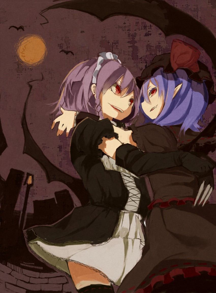 remilia scarlet and izayoi sakuya (touhou) drawn by puni_(orangeplanet)