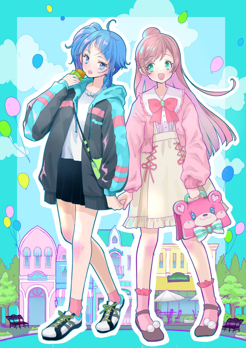 sora harewataru and nijigaoka mashiro (precure and 1 more) drawn by miminaga_usagi