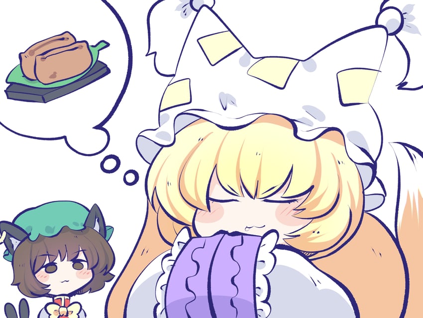yakumo ran and chen (touhou) drawn by chahan_(fried_rice0614)