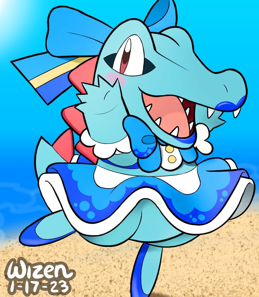 pikachu, totodile, cosplay pikachu, and pikachu pop star (pokemon) drawn by wizenheimer3