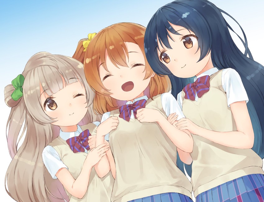 sonoda umi, minami kotori, and kosaka honoka (love live! and 1 more) drawn by eichisu