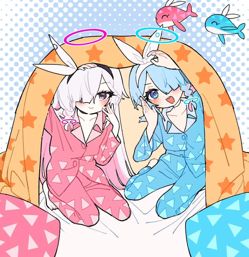 arona and plana (blue archive) drawn by je_o_mo