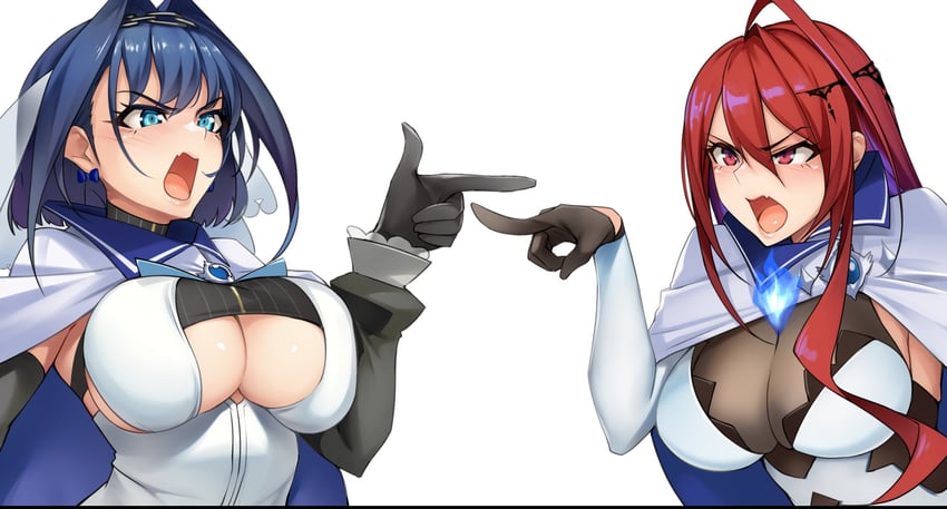 ouro kronii and elizabeth rose bloodflame (hololive and 2 more) drawn by ho2nium