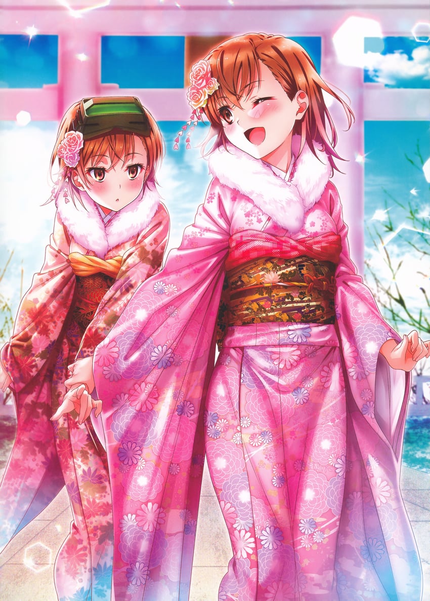 misaka mikoto and misaka imouto (toaru majutsu no index and 1 more) drawn by isshi_pyuma